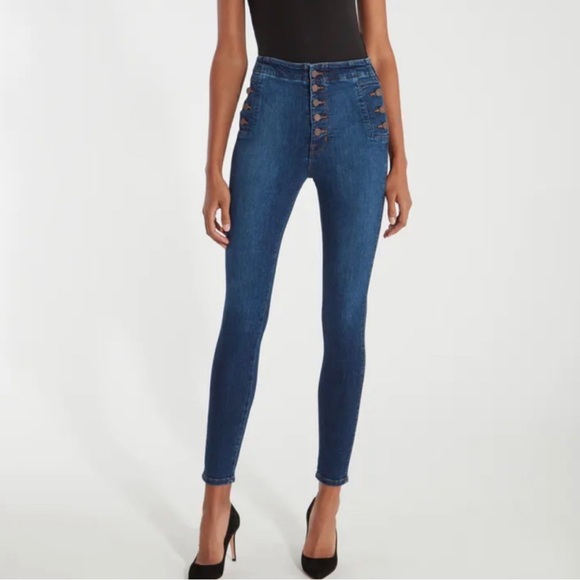 J Brand Denim - NEW J Brand Natasha Sky High Moxie Button Fly Skinny Jeans Eco Wash